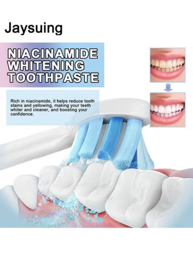 Jaysuing Niacinamide Whitening Toothpaste, Niacinamide Intensive Whitening Toothpaste, Deep Cleaning Care Toothpaste, Fresh Breath (100g) - Image 3
